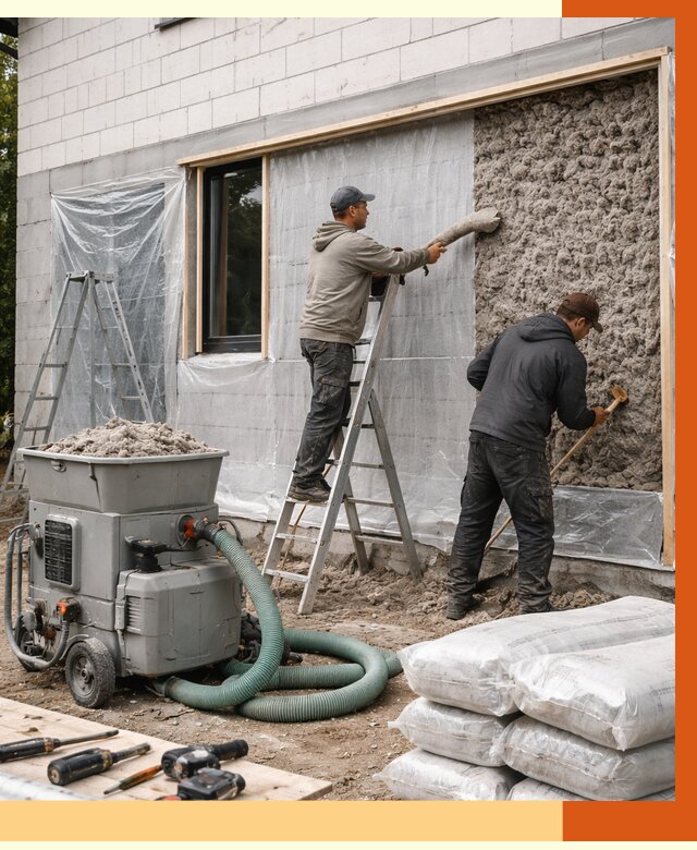 Утепление дома из газобетона эковатой в Алапаевске от 4817 руб./м2 | ТепломастерЛпв