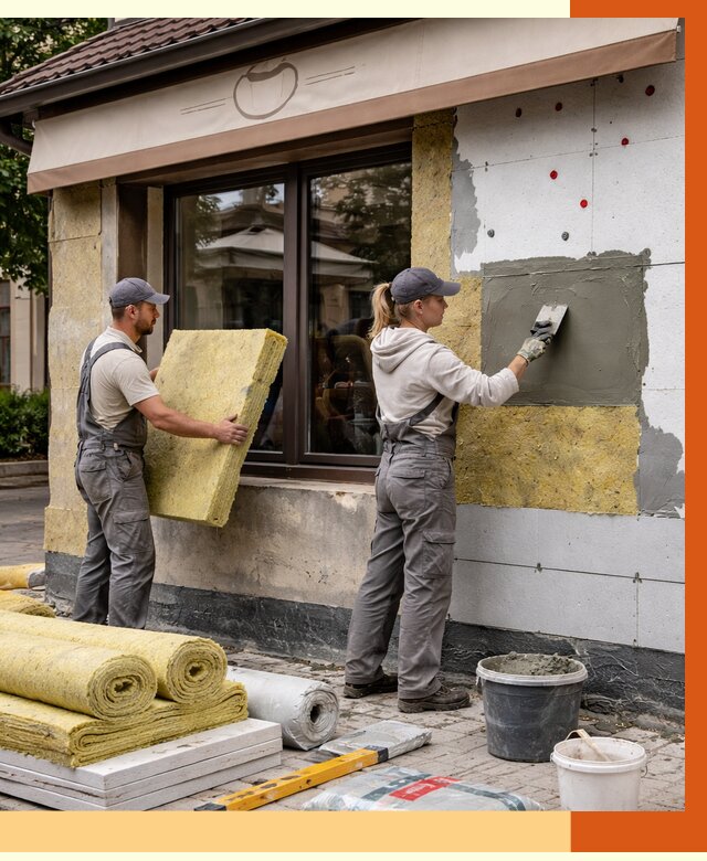 Утепление кафе в Алапаевске от 4496 руб/м2 — комплексно под ключ | ТепломастерЛпв